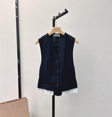 miumiu new vertical striped suit vest