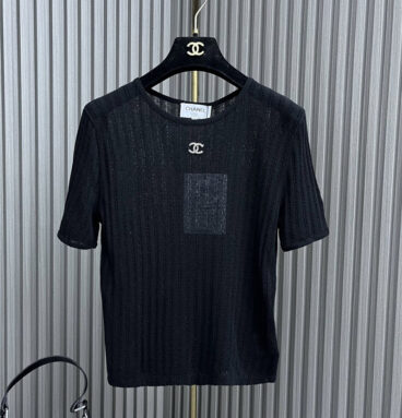 chanel knitted round neck short sleeves