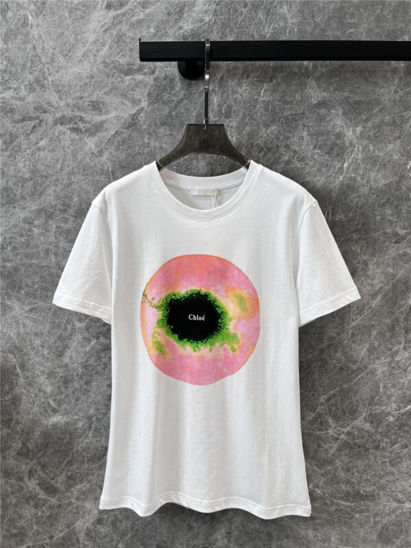 Chloé rainbow eye rendering print short-sleeved T-shirt