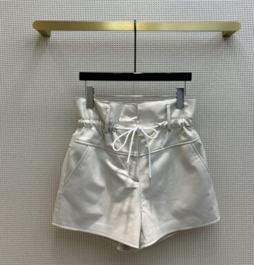 Hermès bud high-waisted lambskin shorts
