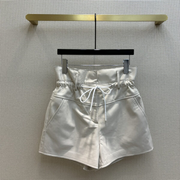 Hermès bud high-waisted lambskin shorts