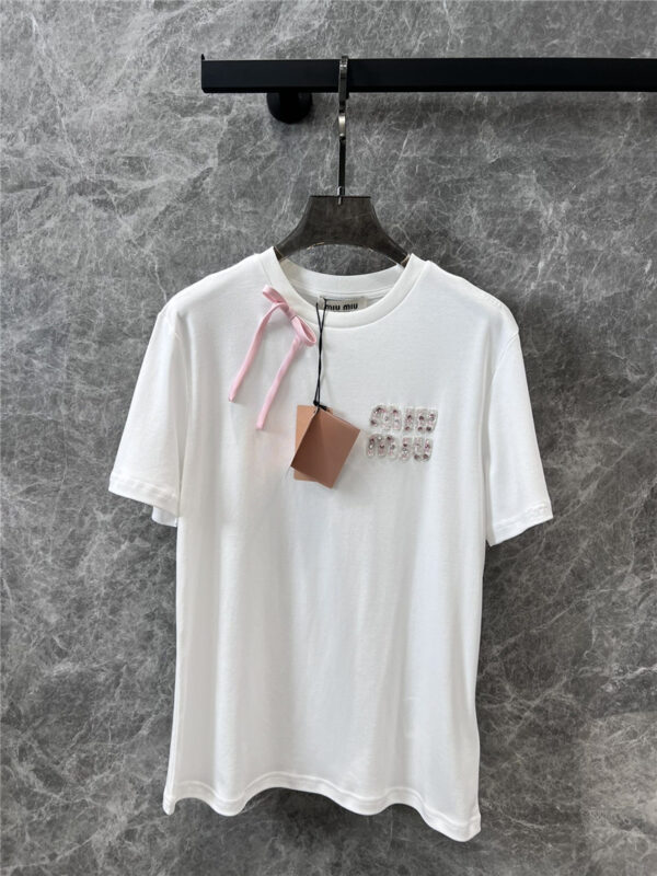 miumiu bow short sleeve T-shirt