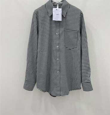 dior new houndstooth black and white contrast shirt
