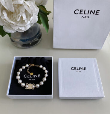 Celine double-sided Arc de Triomphe pearl bracelet