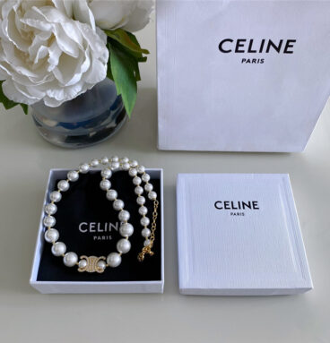 Celine double-sided Arc de Triomphe pearl necklace
