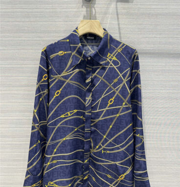 versace Venus chain printed silk shirt