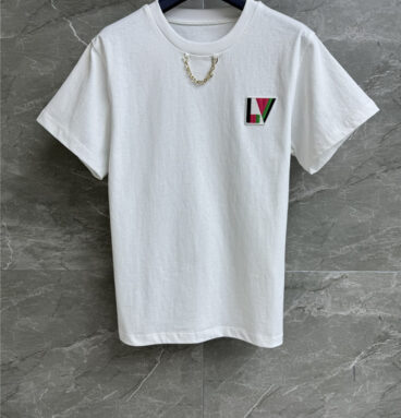 louis vuitton LV patch graphic T-shirt