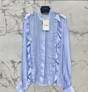 valentino silk vertical stripe shirt
