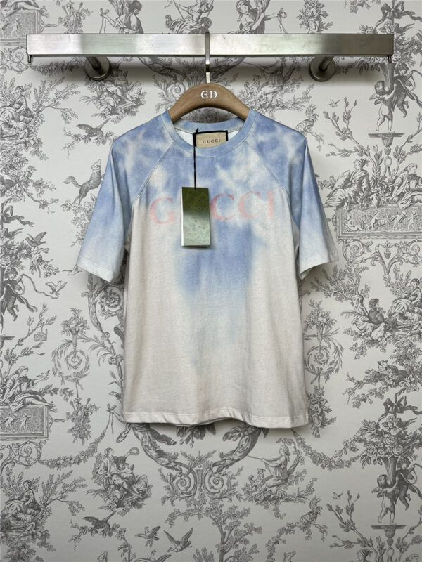 gucci new pure cotton tie-dye T-shirt