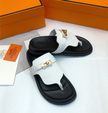 Hermès H buckle flip-flops