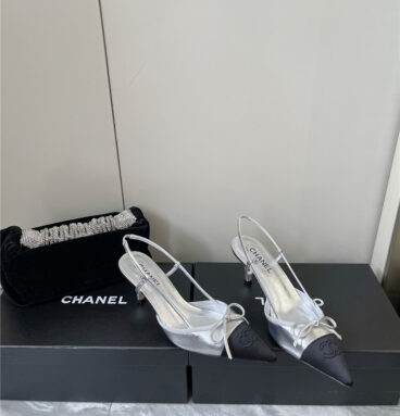 chanel latest pointed bow sandals