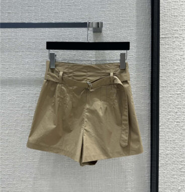 prada work style light khaki high waist shorts