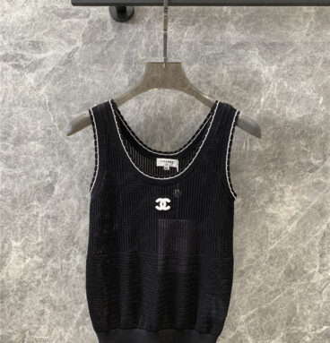 chanel double c micro label knitted vest replica clothes