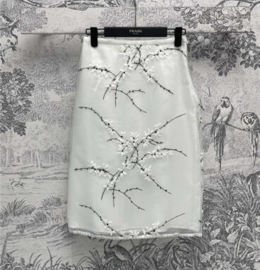 prada floral embroidered organza skirt replica d&g clothing