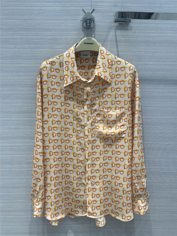 Burberry b letter print 4 color silk shirt replicas clothes