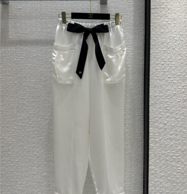 chanel bow tie large pocket casual pants replica clothes