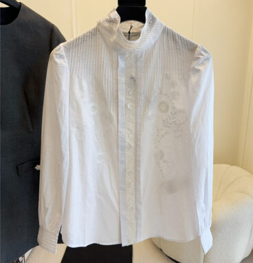 YSL new embroidered shirt replica clothes