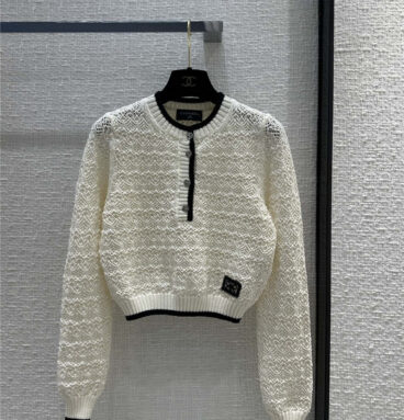 chanel hollow crochet knitted top replica designer clothes