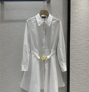 versace white moonlight shirt dress