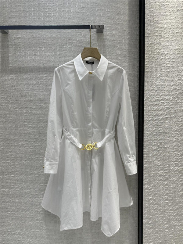 versace white moonlight shirt dress