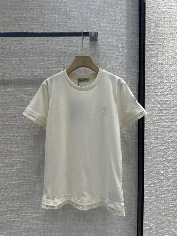 moncler pleated ruffle short-sleeved T-shirt replica clothes