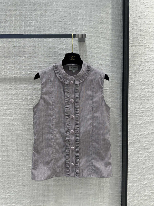 chanel lace vest shirt cheap designer replica clothes