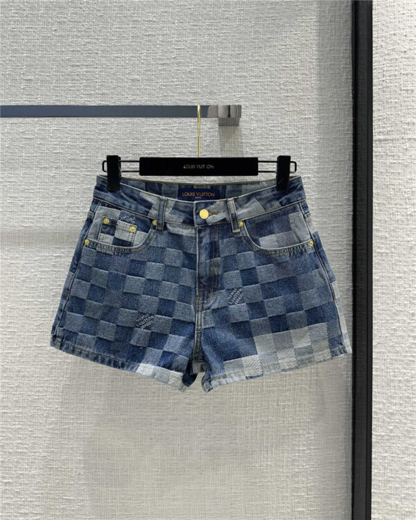 louis vuitton LV logo jacquard denim shorts replicas clothes