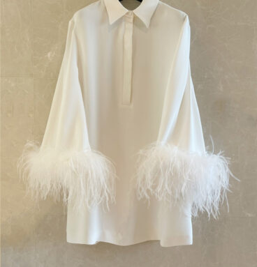 valentino ostrich feather silk shirt replicas clothes