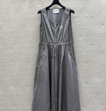 miumiu V-neck sleeveless waist dress replica clothing sites