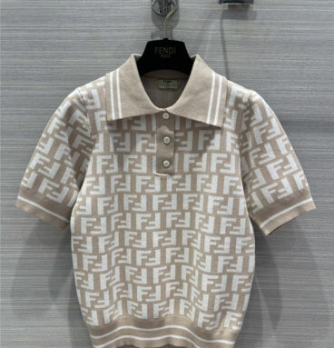 fendi lapel polo knitted top cheap replica designer clothes