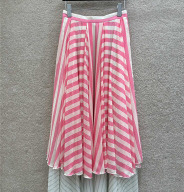 louis vuitton LV striped double layer striped skirt replica clothing