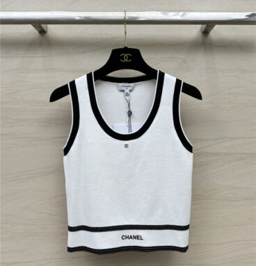 chanel contrast knitted vest top replica clothing
