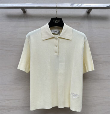 fendi polo collar short sleeve top replica designer clothing websites