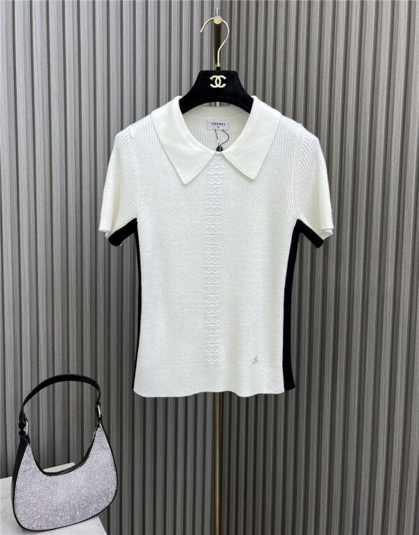 chanel wool knitted lapel top replica clothing sites