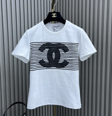 chanel double C striped T-shirt replica clothes