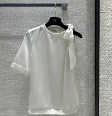 chanel lace-up round neck one-sleeved top replica clothing sites