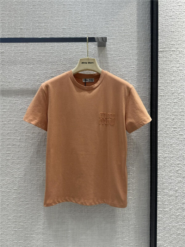 miumiu high-end short-sleeved long T-shirt replica clothing sites