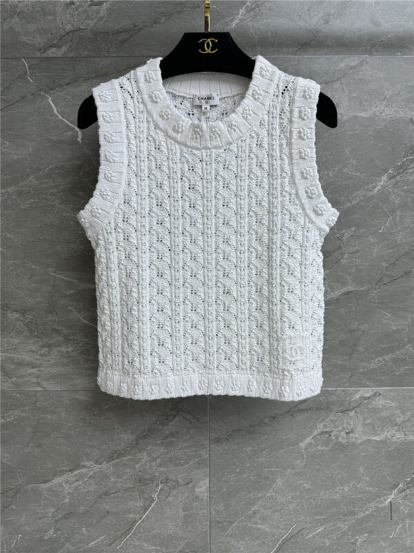 chanel three-dimensional floral vest replica designer clothes