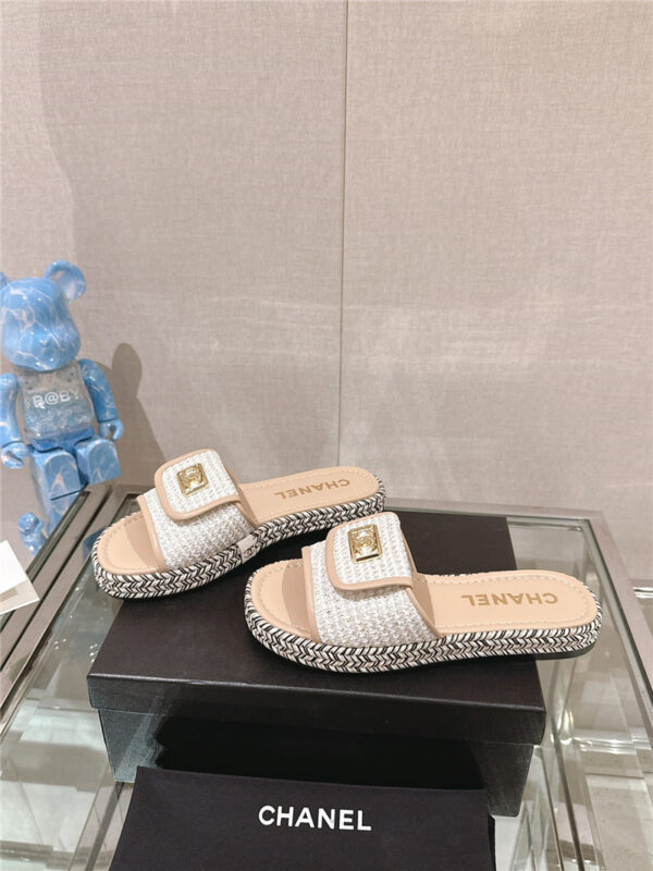 chanel one-word honey sandals replica shoes