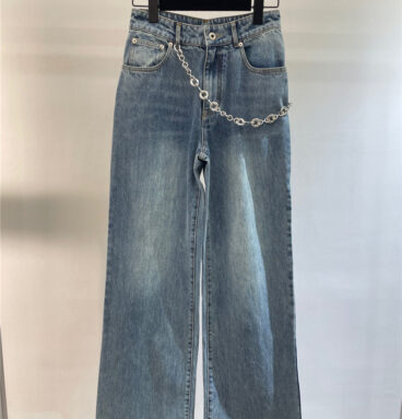 loewe chain embellished straight-leg jeansreplica clothes