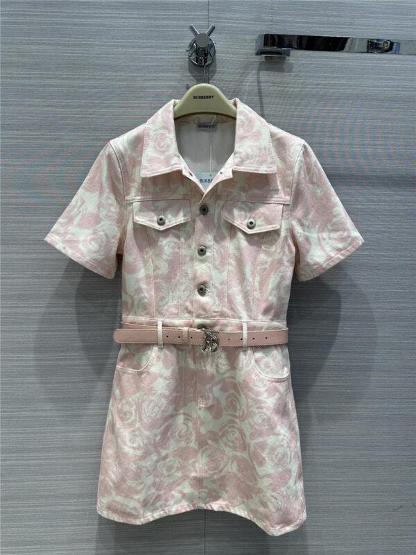 Burberry printed denim short sleeve dress replica clothing
