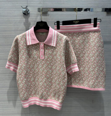 fendi knitted top + mini skirt replica designer clothes