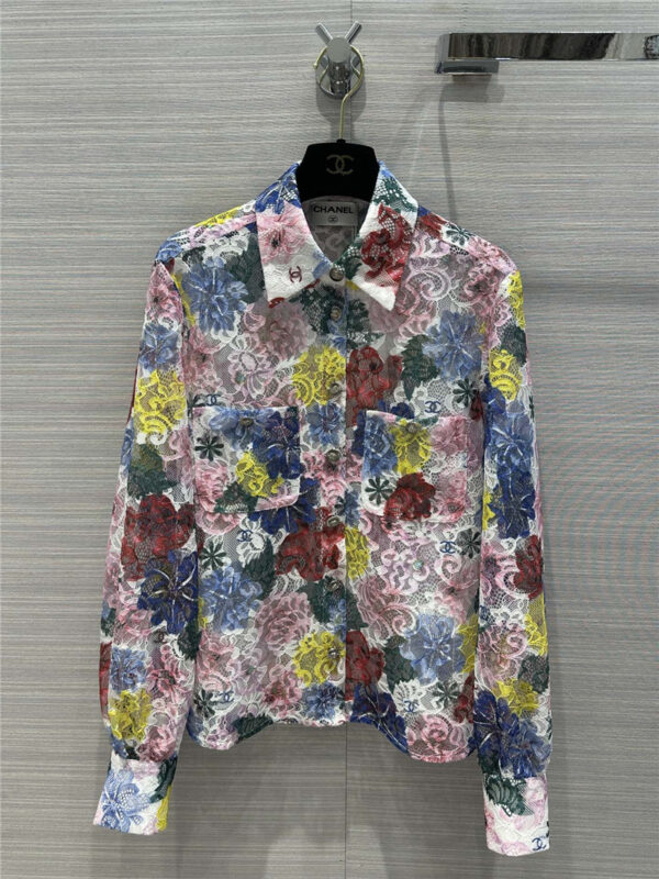 chanel oil painting lace print shirt replica d&g clothing