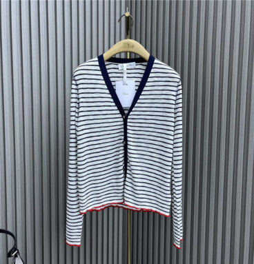 dior striped knitted cardigan cheap replica designer clothes