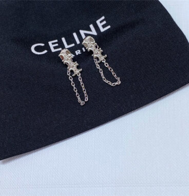 celine Arc de Triomphe chain tassel earrings