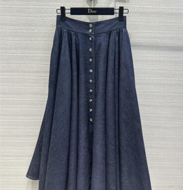 dior blue denim long skirt replica designer clothes