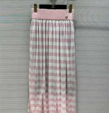 chanel striped knitted long skirt replica d&g clothing