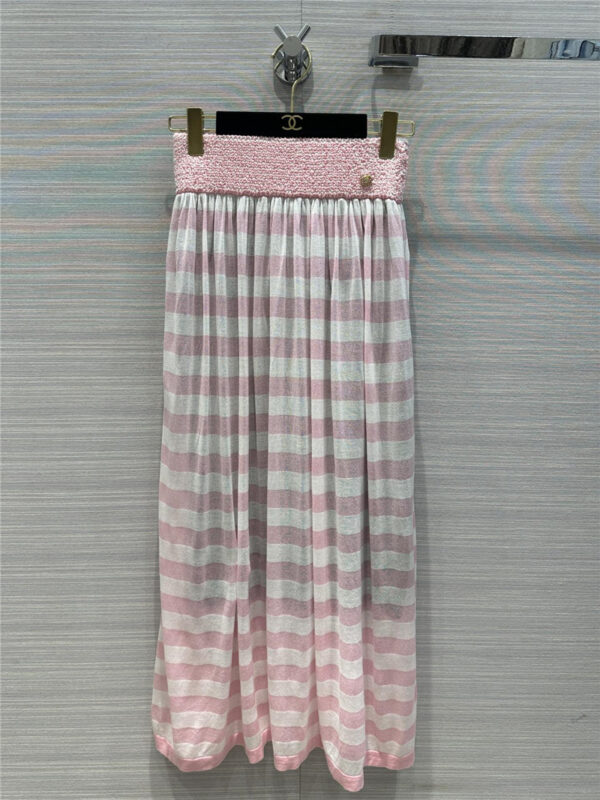 chanel striped knitted long skirt replica d&g clothing