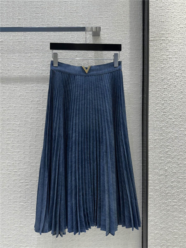 valentino accordion pleated denim skirt replica d&g clothing