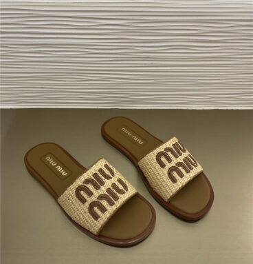 miumiu raffia woven slippers margiela replica shoes